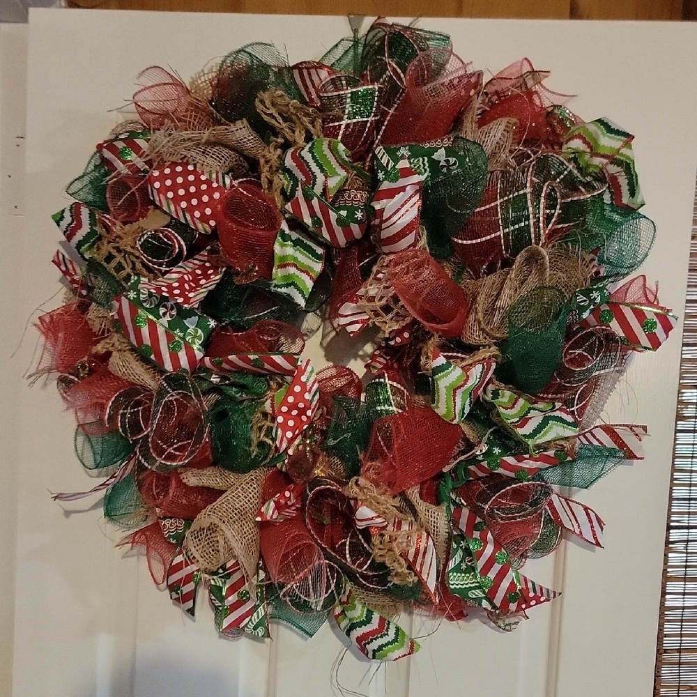 Festive Holiday Wreath with Red and Green Accents